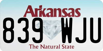 AR license plate 839WJU