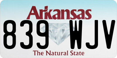 AR license plate 839WJV