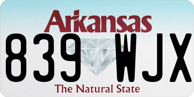AR license plate 839WJX
