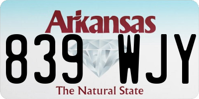 AR license plate 839WJY