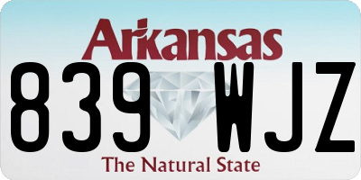 AR license plate 839WJZ