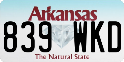 AR license plate 839WKD