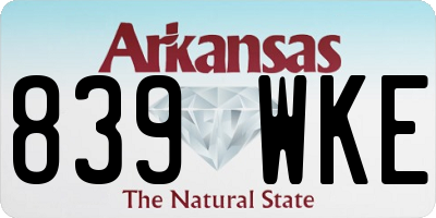 AR license plate 839WKE