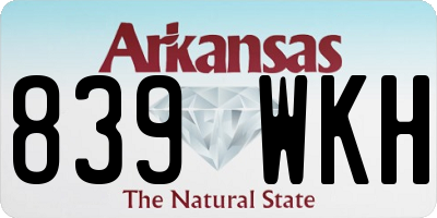AR license plate 839WKH