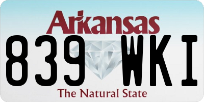 AR license plate 839WKI