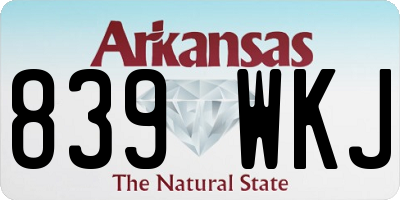 AR license plate 839WKJ