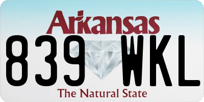 AR license plate 839WKL