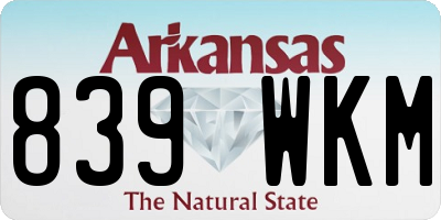 AR license plate 839WKM