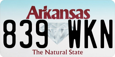 AR license plate 839WKN
