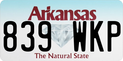 AR license plate 839WKP