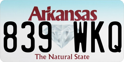 AR license plate 839WKQ