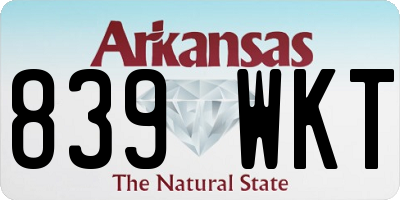 AR license plate 839WKT
