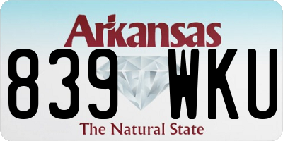 AR license plate 839WKU
