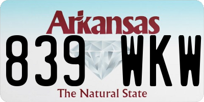 AR license plate 839WKW