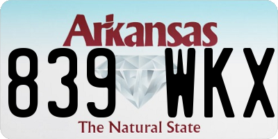 AR license plate 839WKX