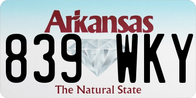 AR license plate 839WKY