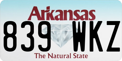 AR license plate 839WKZ