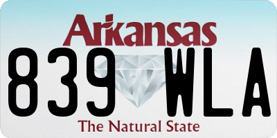 AR license plate 839WLA