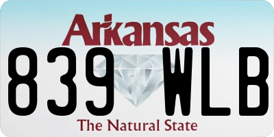 AR license plate 839WLB