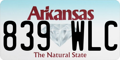 AR license plate 839WLC