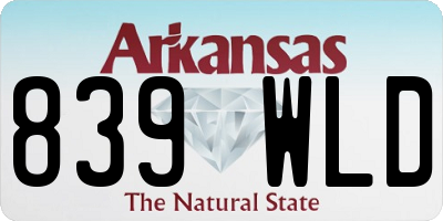 AR license plate 839WLD