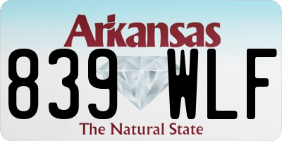 AR license plate 839WLF