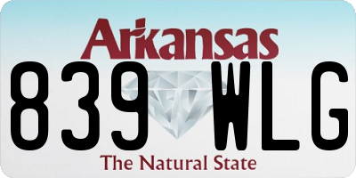 AR license plate 839WLG