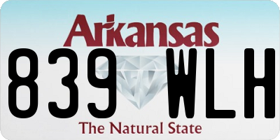 AR license plate 839WLH