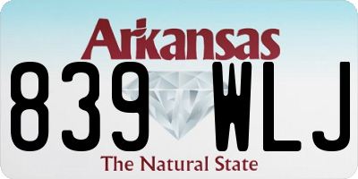 AR license plate 839WLJ