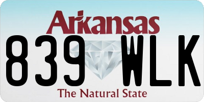 AR license plate 839WLK