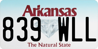 AR license plate 839WLL