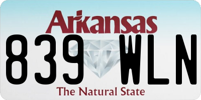 AR license plate 839WLN