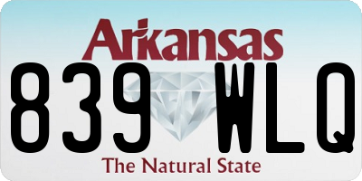 AR license plate 839WLQ