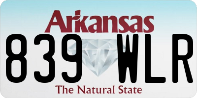 AR license plate 839WLR