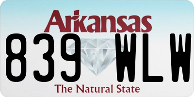 AR license plate 839WLW