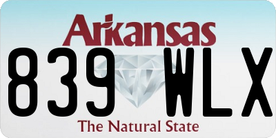 AR license plate 839WLX