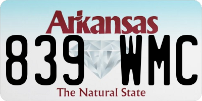 AR license plate 839WMC