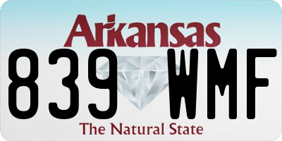 AR license plate 839WMF