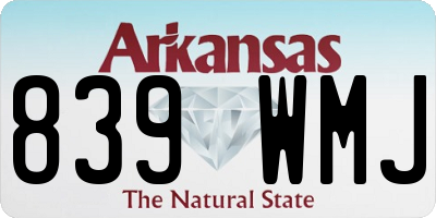 AR license plate 839WMJ