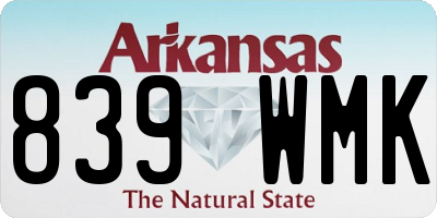AR license plate 839WMK