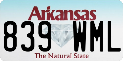 AR license plate 839WML