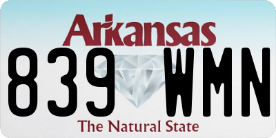 AR license plate 839WMN