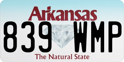AR license plate 839WMP