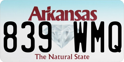 AR license plate 839WMQ