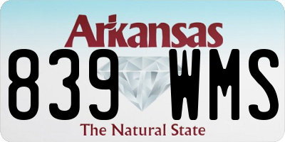 AR license plate 839WMS