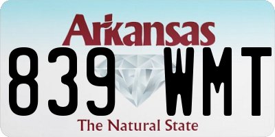 AR license plate 839WMT