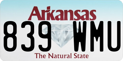 AR license plate 839WMU