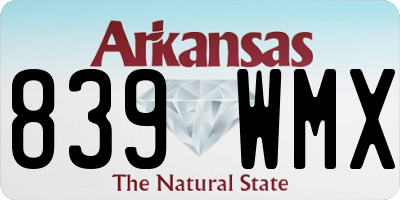 AR license plate 839WMX