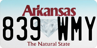 AR license plate 839WMY