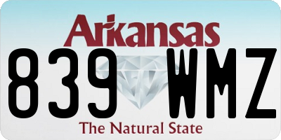 AR license plate 839WMZ